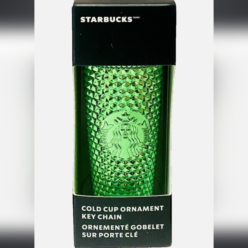 Starbucks Metallic Green Studded Cold Cup Ormament/keychain